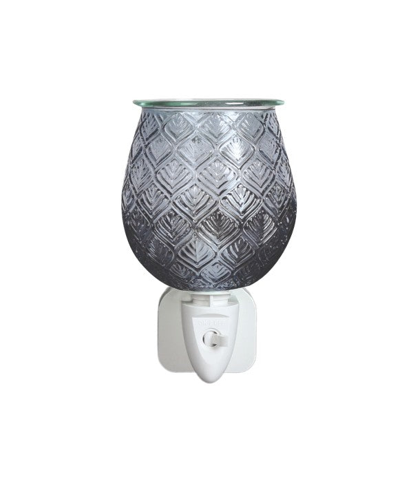 Grey Glass leaf Plug In Burner